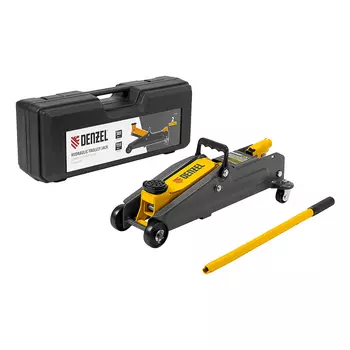 Домкрат гидравлический подкатной Denzel, 51231, кейсе (2Т, 135-385мм)
