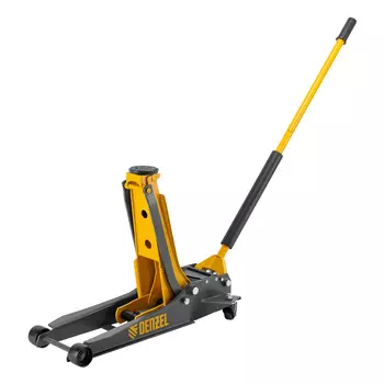 Домкрат гидравлический подкатной Denzel, 51271, SUV, быстрый подъем, низ. подхват, профессиональный (3т, 85-610мм)