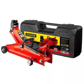 Домкрат гидравлический подкатной Stayer 43153-2-K "Red Force", 2т, 130-350мм, в кейсе