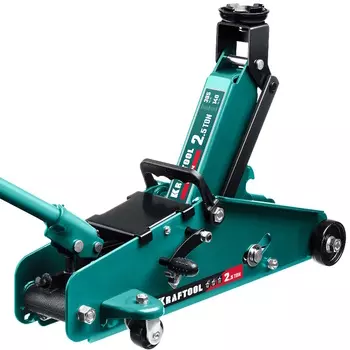 Домкрат подкатной Kraftool S-PIN 43457-2.5 с увеличенным подъемом и фиксатором 2.5т