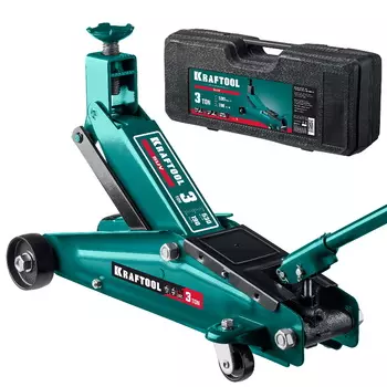 Домкрат подкатной с высоким подъемом Kraftool SUV 43458-3-K, в кейсе 3 т, 190 - 530 мм