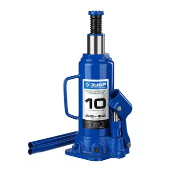 Домкрат Зубр "ЭКСПЕРТ" 43060-10_z01 гидравлический бутылочный, 10т, 230-460мм