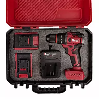 Дрель аккумуляторная Number One CDI 20/2.0-IN-BR, б/щеточная, ударная, 20В, 50H*m, 2 аккумулятора Х 2,0 A*h, 13мм патрон металл, кейс