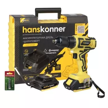 Дрель аккумуляторная Hanskonner HCD1855R 1BatterySystem
