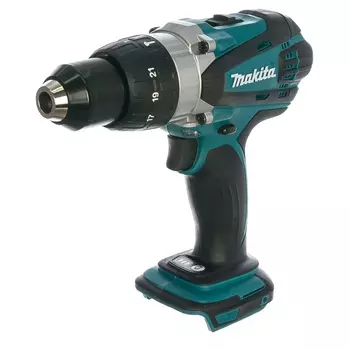Дрель Makita DHP458Z, аккумуляторная, ударная, 18В, Li-ion, БЗП-13мм, 0-400\2000об\м, 91\58Нм, 2.3кг, мет.редуктор, бок.рукоятка, б\ак и з\у