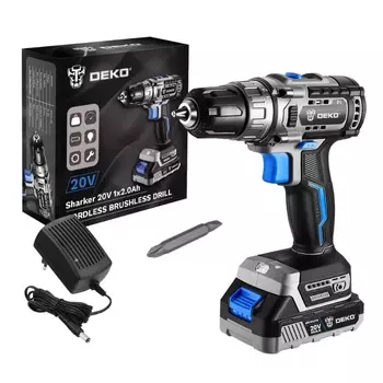 Дрель-шуруповерт аккумуляторная бесщеточная Deko Sharker 20V