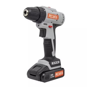 Дрель-шуруповерт аккумуляторная Ресанта ДА-20-2ЛК-Б 75/14/10