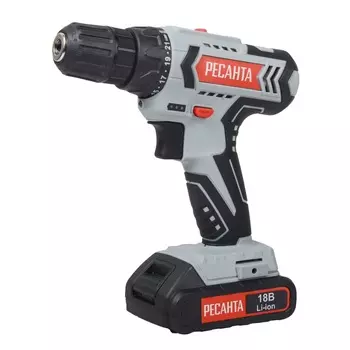 Дрель-шуруповерт аккумуляторная Ресанта ДА-50Л2-18А 75/14/9