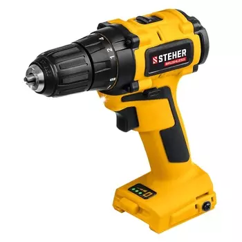 Дрель-шуруповерт бесщеточная Steher CDB-200 V1, 20 В, 45 Нм, без АКБ