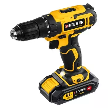 Дрель-шуруповерт Steher CD-160-1 16 В, 35 Нм, 1 АКБ (2 Ач), кейс