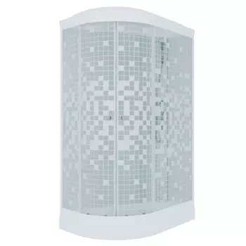 Душевая кабина Тритон "Коралл 120*80 А" Щ0000043488 прав., 1/4 круга, низ. подд., Белый, Мозаика, ДН4 (7 мест)