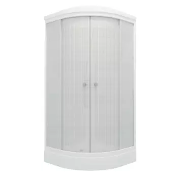 Душевая кабина Тритон "Стандарт 90*90 А" Щ0000041032 1/4 круга, низ. подд., Лён, Белый, ДН4 (7 мест+сифон D90мм)