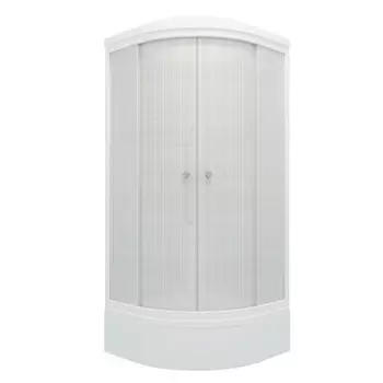 Душевая кабина Тритон "Стандарт 90*90 В" Щ0000041034 1/4 круга, сред. подд., Лён, Белый, ДН4 (7 мест+сифон D50мм)