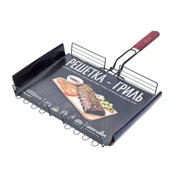 Двойная объемная решетка-гриль антипригарная Green Glade 7001, 40х31х5 см