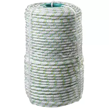 Фал плетёный капроновый Сибин 50220-08, 16-прядный с капроновым сердечником, диаметр 8 мм, бухта 100 м, 1000 кгс