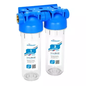 Фильтр магистральный двухступенчатый стандарт Аквабрайт АБФ-2 3/4 SLIM LINE