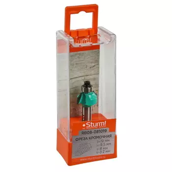 Фреза кромочная калевочная с подшипником Sturm RB08-081019, 9,5 мм, DxHxL 19x9,5x52,5 мм, хв.8