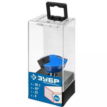 Фреза кромочная конусная Зубр Профессионал 28725-38.1-45, 38.1 x 22 мм