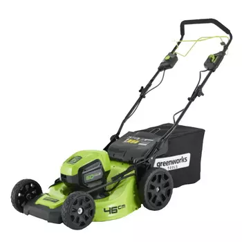 Газонокосилка аккумуляторная Greenworks 2502907UB, 60V, 46 см, самоходная, бесщеточная, с 1хАКБ 4 Ач. и ЗУ