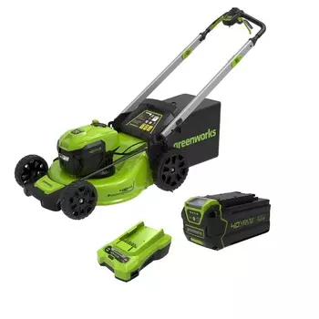 Газонокосилка аккумуляторная самоходная Greenworks GD40LM48SPK4 (1xАКБ Li-Ion 40 В, 4 Ач, ЗУ) 2517407UB