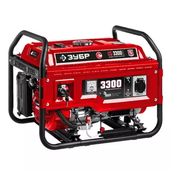 Генератор бензиновый Зубр СБ-3300Е, 3300 Вт, с электростартером