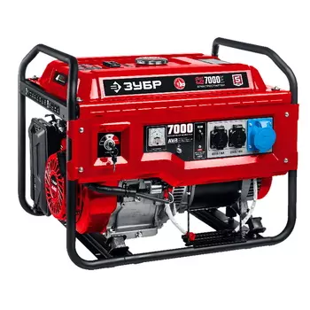 Генератор бензиновый Зубр СБ-7000Е, 7000 Вт, с электростартером