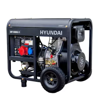 Генераторная установка на солярке Hyundai DHY 8500LE-3 (ручной, исполнение открытое, автозапуск)