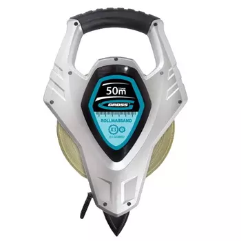 Геодезическая рулетка Gross 31480, 50мх13мм, откр. корп., металл. лента, нейлон