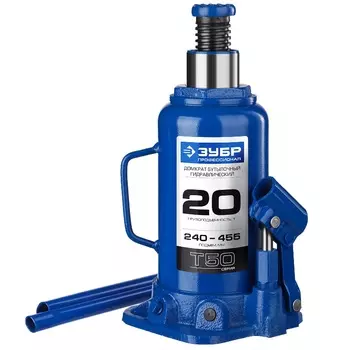 Гидравлический бутылочный домкрат Зубр Профессионал 43060-20_z01 T50 (20 т, 240-455 мм)
