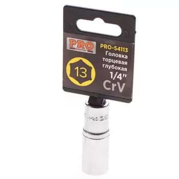 Головка STARTUL PRO 1/4" 13мм, глубокая, 54113