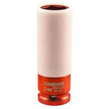 Головка торцевая Jonnesway S03AD4321 099429, ударная, удлиненная, тонкостенная, 1/2"DR, для легкосплавных колесных дисков, 21 мм