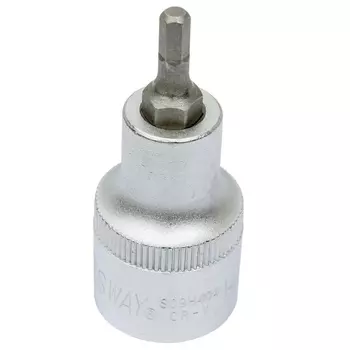Головка торцевая Jonnesway S09H404, с шестигранной вставкой "HEX", 1/2"DR; 4мм; 55мм