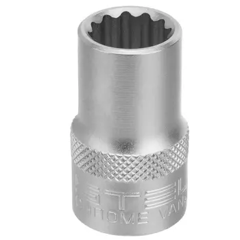 Головка торцевая Stels 13657, 13 мм, 12-гранная, CrV, под квадрат 1/2", хромированная