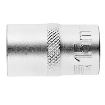 Головка торцевая Stels 13660, 15 мм, 12-гранная, CrV, под квадрат 1/2", хромированная
