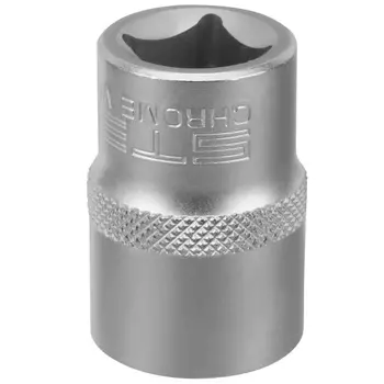 Головка торцевая Stels 13665, 19 мм, 12-гранная, CrV, под квадрат 1/2", хромированная
