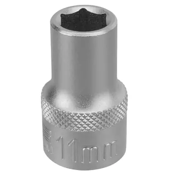 Головка торцевая Stels 13822, 11 мм, 6-гранная, CrV, под квадрат 1/2"