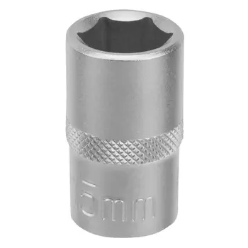 Головка торцевая Stels 13826, 15 мм, 6-гранная, CrV, под квадрат 1/2"