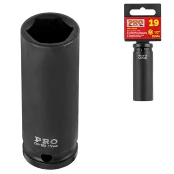 Головка ударная Pro Startul PRO-30119, глубокая, 1/2", 19 мм, 6 гр.