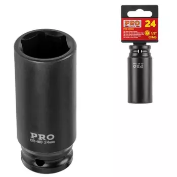Головка ударная Pro Startul PRO-30124, глубокая, 1/2", 24 мм, 6 гр.