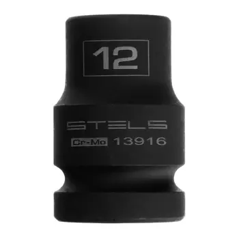 Головка ударная шестигранная Stels 13916, 12 мм, 1/2", CrMo