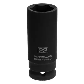 Головка ударная удлиненная шестигранная Stels 13948, 22 мм, 1/2", CrMo