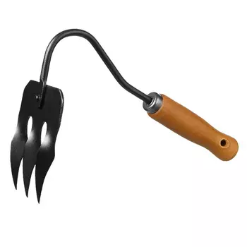 Грабли-рыхлитель Grinda ProLine 421514, 3-х зубые, деревянная ручка, 120х86х265 мм