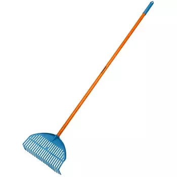 Грабли веерные Grinda PL-22 FIBER PROLine 421818, ударопрочный пластик, фибергласовый черенок, 450 х 40 х 1460 мм, 22 зубца