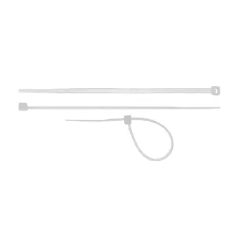 Хомуты-стяжки Сибин ХС-Б 3786-48-300 белые, 4.8х300мм, 100шт, нейлоновые