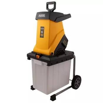 Измельчитель садовый электрический Denzel ECS-2700 (контейнерный пластиковый травосборник)