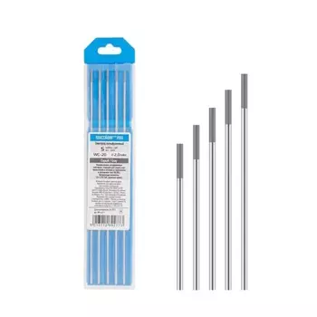 Электрод вольфрамовый Solaris WM-4517, серый, WC-20, Ф 2,0 мм, набор 5 шт.