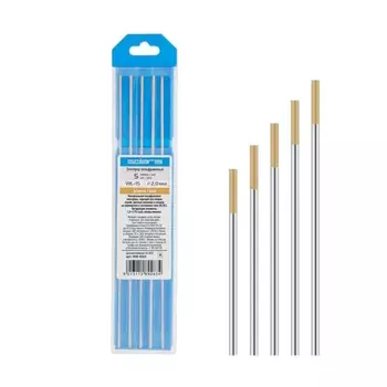 Электрод вольфрамовый Solaris WM-4523, золотой, WL-15, Ф 2,0 мм, набор 5 шт.