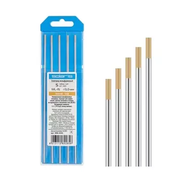 Электрод вольфрамовый Solaris WM-4525, золотой, WL-15, Ф 3,0 мм, набор 5 шт.