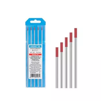 Электрод вольфрамовый Solaris WM-4537, красный, WT-20, Ф 3,0 мм, набор 5 шт.