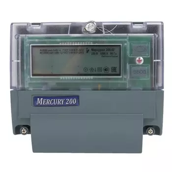 Электронный счетчик электроэнергии Инкотекс Меркурий 200.02 М0000051747 28474 (1Ф, многотариф., 5-60А)